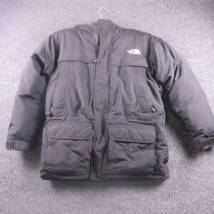 The North Face Jacket Youth Medium Black Down Parka Hooded Winter Insulated Ski